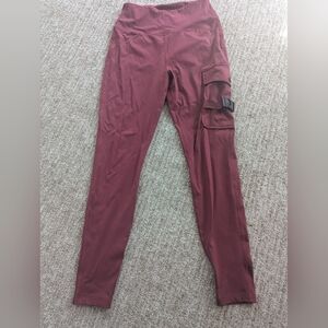 Maroon Cargo Pocket Leggings